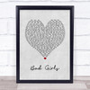 Donna Summer Bad Girls Grey Heart Song Lyric Print