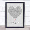 Louis Tomlinson Two Of Us Grey Heart Song Lyric Print