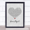 Marillion Beautiful Grey Heart Song Lyric Print