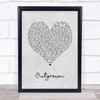 Random Hero Outgrown Grey Heart Song Lyric Print