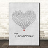 Silverchair Tomorrow Grey Heart Song Lyric Print