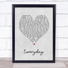 Slade Everyday Grey Heart Song Lyric Print