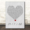 Surfaces 24 7 365 Grey Heart Song Lyric Print