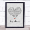 The Tymes Ms Grace Grey Heart Song Lyric Print