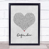 UPPERROOM Defender Grey Heart Song Lyric Print