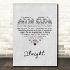 Red Carpet Alright Grey Heart Song Lyric Print