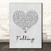 The Lumineers Falling Grey Heart Song Lyric Print