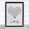 Don Francisco Lullaby Grey Heart Song Lyric Print