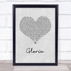 Patti Smith Gloria Grey Heart Song Lyric Print