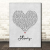 Collabro Stars Grey Heart Song Lyric Print