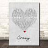 Gnarls Barkley Crazy Grey Heart Song Lyric Print