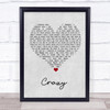 Gnarls Barkley Crazy Grey Heart Song Lyric Print