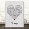 K-Ci & JoJo Crazy Grey Heart Song Lyric Print