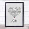 Creed Hide Grey Heart Song Lyric Print