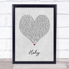 Deaf Havana Holy Grey Heart Song Lyric Print