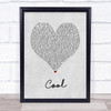 Dua Lipa Cool Grey Heart Song Lyric Print