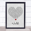 Foo Fighters Walk Grey Heart Song Lyric Print