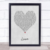 Keyshia Cole Love Grey Heart Song Lyric Print