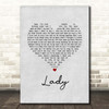 Lionel Richie Lady Grey Heart Song Lyric Print