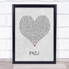 Taylor Swift (feat. Brendon Urie of Panic! At The Disco) ME! Grey Heart Song Lyric Print