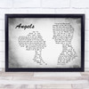 Robbie Williams Angels Man Lady Couple Grey Song Lyric Print