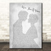 Bee Gees More Than A Woman Man Lady Bride Groom Wedding Grey Song Lyric Print