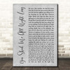 ACDC You Shook Me All Night Long Grey Rustic Script Song Lyric Print