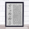 Cody Jinks Never Alone Always Lonely Grey Rustic Script Song Lyric Print