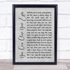 James Taylor You Can Close Your Eyes Grey Rustic Script Song Lyric Print