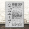 Stevie Wonder For Once In My Life Grey Rustic Script Song Lyric Print