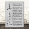 Kacey Musgraves Follow Your Arrow Grey Rustic Script Song Lyric Print