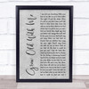 Tom Odell Grow Old With Me Grey Rustic Script Song Lyric Print