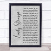 Eric Clapton Lonely Stranger Grey Rustic Script Song Lyric Print