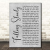 Glen Hansard, Marketa Irglova Falling Slowly Grey Rustic Script Song Lyric Print