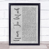 Luther Vandross Never Too Much Grey Rustic Script Song Lyric Print
