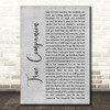 Marc Cohn True Companion Grey Rustic Script Song Lyric Print