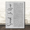 Paul Stanley Second To None Grey Rustic Script Song Lyric Print