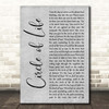 Elton John Circle of Life Grey Rustic Script Song Lyric Print