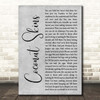 Damien Rice Coconut Skins Grey Rustic Script Song Lyric Print