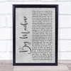 Goo Goo Dolls Big Machine Grey Rustic Script Song Lyric Print