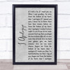 Billy Eckstine I Apologize Grey Rustic Script Song Lyric Print