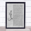 Anita Wilson Speechless Grey Rustic Script Song Lyric Print