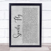 Taylor Swift Sparks Fly Grey Rustic Script Song Lyric Print