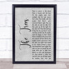 Rush The Trees Grey Rustic Script Song Lyric Print