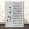 Camila Cabello First Man Grey Rustic Script Song Lyric Print