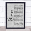 Fleetwood Mac Rhiannon Grey Rustic Script Song Lyric Print