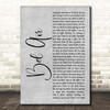 Lana Del Rey Bel Air Grey Rustic Script Song Lyric Print