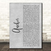 Skillet Anchor Grey Rustic Script Song Lyric Print