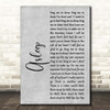 The Smiths Asleep Grey Rustic Script Song Lyric Print