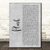 Stone Temple Pilots Plush Grey Rustic Script Song Lyric Print
